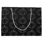 Silver Pumpkin Halloween Große Geschenktüte (Rückseite)