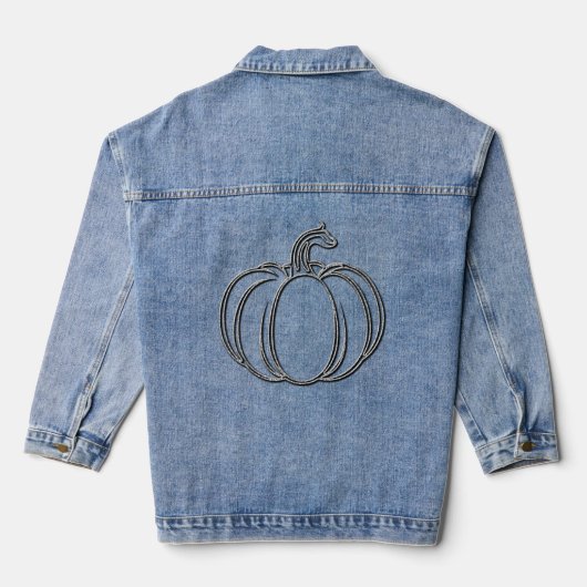 Silver Pumpkin Halloween Jeansjacke (Rückseite)