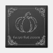 Silver Pumpkin Halloween Magnet (Vorne)