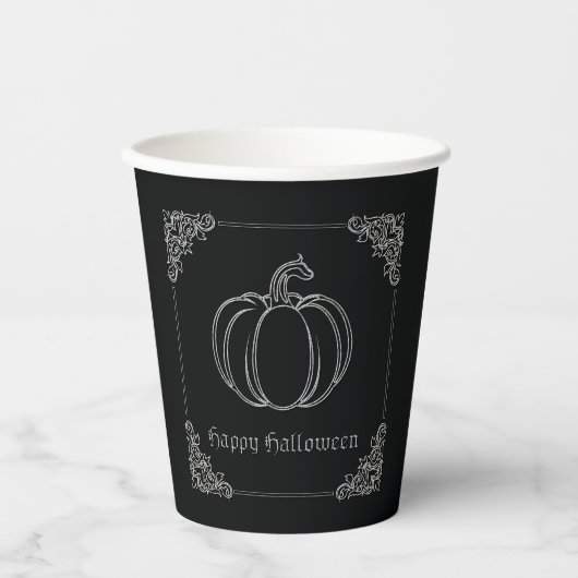 Silver Pumpkin Halloween Pappbecher (Vorderseite)