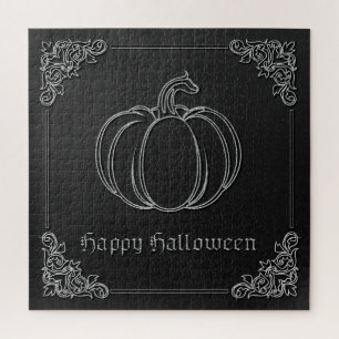 Silver Pumpkin Halloween Puzzle