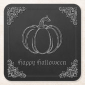 Silver Pumpkin Halloween Rechteckiger Pappuntersetzer (Vorderseite)