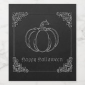 Silver Pumpkin Halloween Weinetikett (Einzelnes Label)