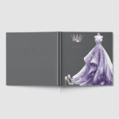 Silver Purple Dress Princess Quinceañera Gästebuch (Voll)