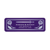 Silver Purple Medieval Fantasy Sword Wedding Label (Vorne)