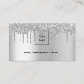 Silver QR-Code Glitzer Tropfen weiblich Visitenkarte (Vorderseite)