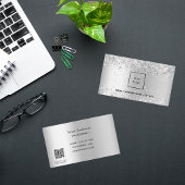 Silver QR Code Schönheitssalon Visitenkarte