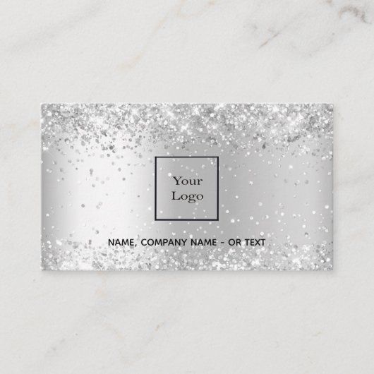 Silver QR Code Schönheitssalon Visitenkarte (Vorderseite)