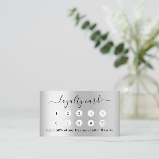 Silver qr-Geschäftslogo Treuekarte (Stehend Vorderseite)