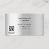 Silver QR-Glitzer Tropfen elegant Treuekarte (Rückseite)