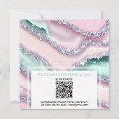 *~* Silver QR MINT PINK AGATE AR66 UAWG Wedding Einladung (Rückseite)