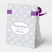 Silver Quad Blume Muster Jeden Anlaß Lila Geschenkschachtel (Rückseite)