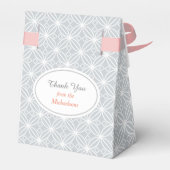 Silver Quad Blume Muster Jeden Anlaß Pink Bow Geschenkschachtel (Rückseite)