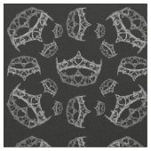 Silver Queen of Hearts Kronen Tiara schwarzer Stof Stoff (Nahaufnahme)