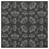 Silver Queen of Hearts Kronen Tiara schwarzer Stof Stoff (Muster)