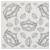Silver Queen of Hearts Kronstoff Tiara Stoff (Muster)
