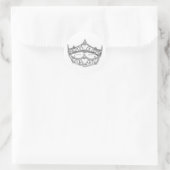 Silver Queen of Hearts Krontiaraufkleber Runder Aufkleber (Tasche)