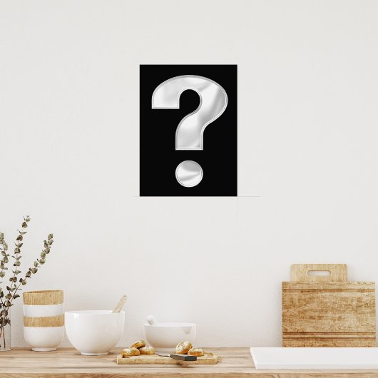 Silver Question Mark Poster (Küche)