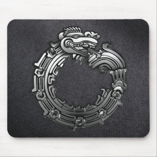 Silver Quetzalcoatl Mousepad