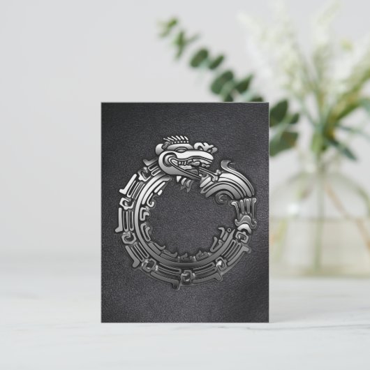 Silver Quetzalcoatl Postkarte (Stehend Vorderseite)