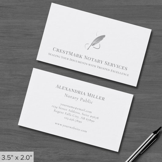 Silver Quill Notary Visitenkarte