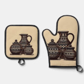 Silver Quilt Pot Holder Ofenhandschuh & Topflappen-Set (Vorderseite)