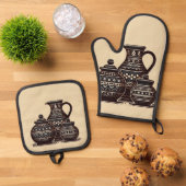 Silver Quilt Pot Holder Ofenhandschuh & Topflappen-Set (Oben Unten)