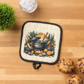 Silver Quilted Heat Protection Oven Mitt Topflappen (Oben Unten)