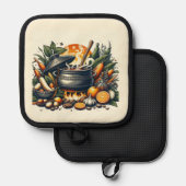 Silver Quilted Heat Protection Oven Mitt Topflappen (Vorderseite/Rückseite)