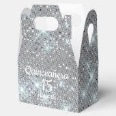 Silver Quinceañera Girl 15. Geburtstag Vielen Dank Geschenkschachtel (Geöffnet)