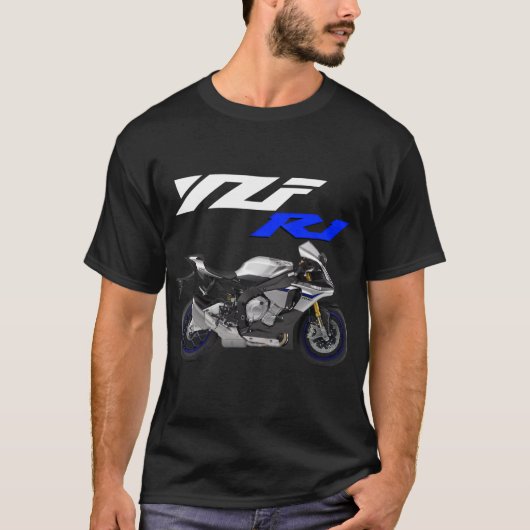 Silver R1M Sportbike Motorrad T-Shirt (Vorderseite)