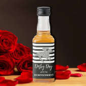 Silver Racehorge auf Streifen Alkoholflaschenetikett