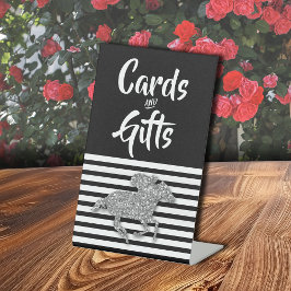 Silver Racehorse Brautparty Karten und Geschenke Sockelschild