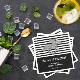 Silver Racehorse Derby Brautparty Serviette