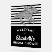 Silver Racehorse Derby Brautparty Willkommen Acrylschild (Winkel)