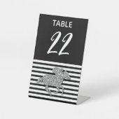 Silver Racehorse Derby Tischnummer Sockelschild (Vorderseite)