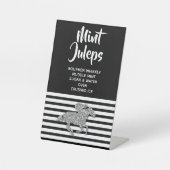 Silver Racehorse Mint Julep Brautparty Sockelschild (Vorderseite)