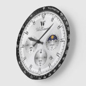 Silver Racing Dial Luxury Chronograph Große Wanduhr (Winkel)