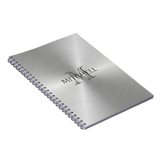 Silver Radial Metallic Monogramm Notizblock (Rechte Seite)