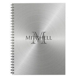 Silver Radial Metallic Monogramm Notizblock