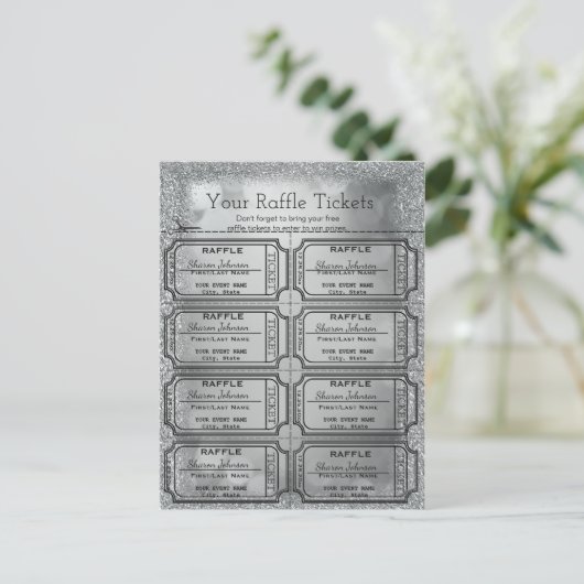 Silver Raffle Tickets Postkarte (Stehend Vorderseite)