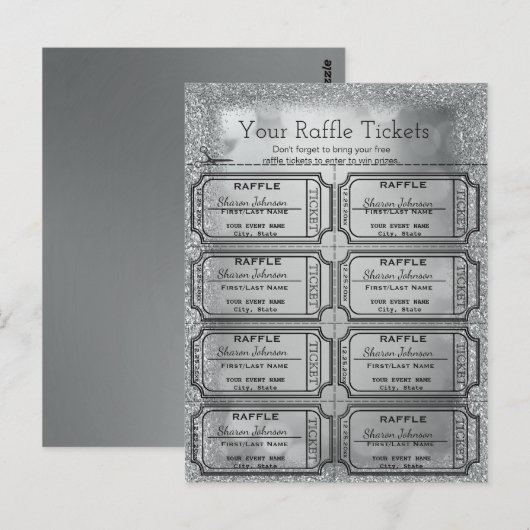 Silver Raffle Tickets Postkarte (Vorne/Hinten)