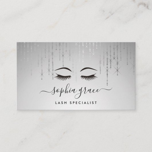 Silver Rain Ästhetiker oder Makeup Artist Visitenkarte (Vorderseite)