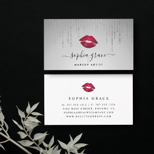 Silver Rain Makeup Artist Lippen Visitenkarte