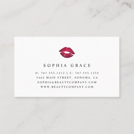 Silver Rain Makeup Artist Lips Visitenkarte (Rückseite)