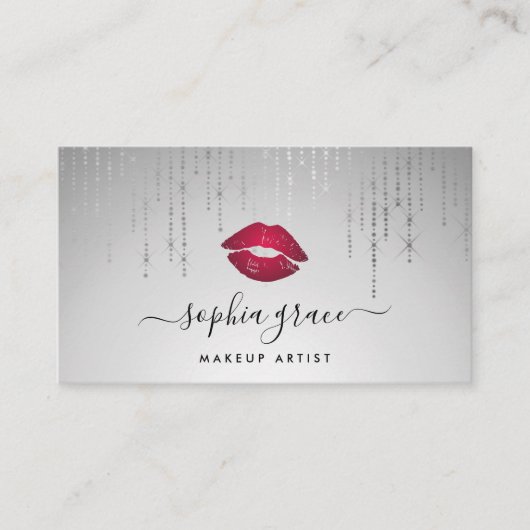 Silver Rain Makeup Artist Lips Visitenkarte (Vorderseite)