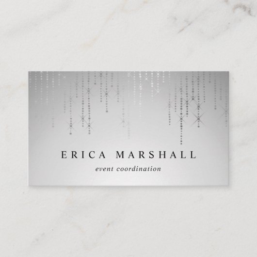 Silver Rain String Lights Visitenkarte (Vorderseite)