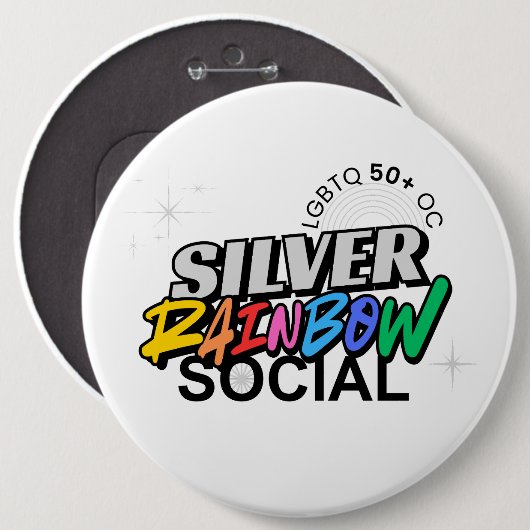 Silver Rainbow Social Button (Vorne & Hinten)