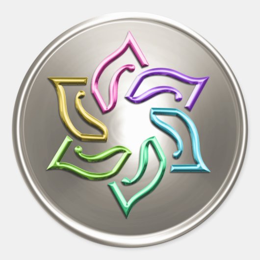 Silver Rainbow Star von David Umschlag Aufkleber (Vorderseite)