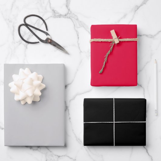Silver Red Black Geschenkpapier Set (Vorderseite)